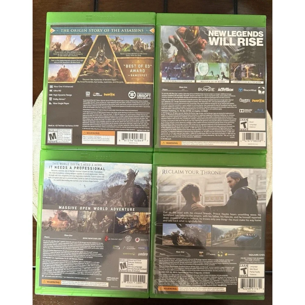 Xbox One Assassins Creed Origins, The Witcher, Destiny 2, Final Fantasy XV